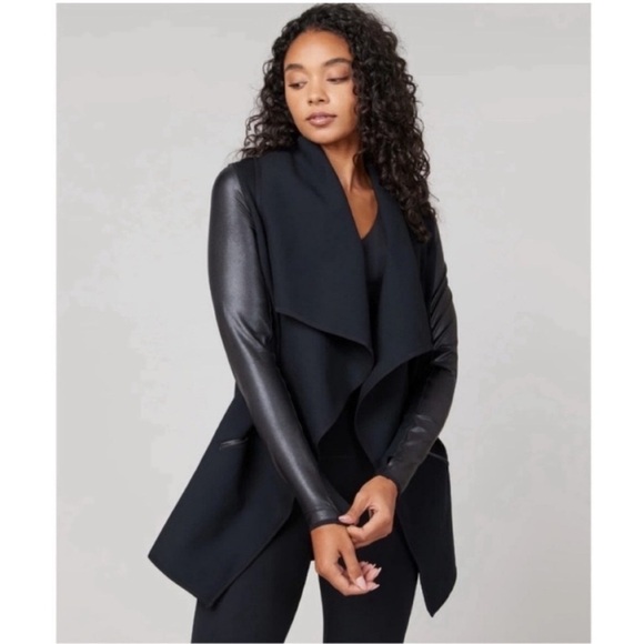SPANX Drape Front Jacket Very Black Size XS - Picture 1 of 16